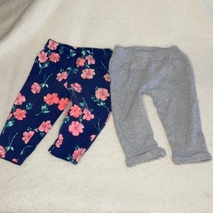 Carter’s leggings and jogger 12 mos